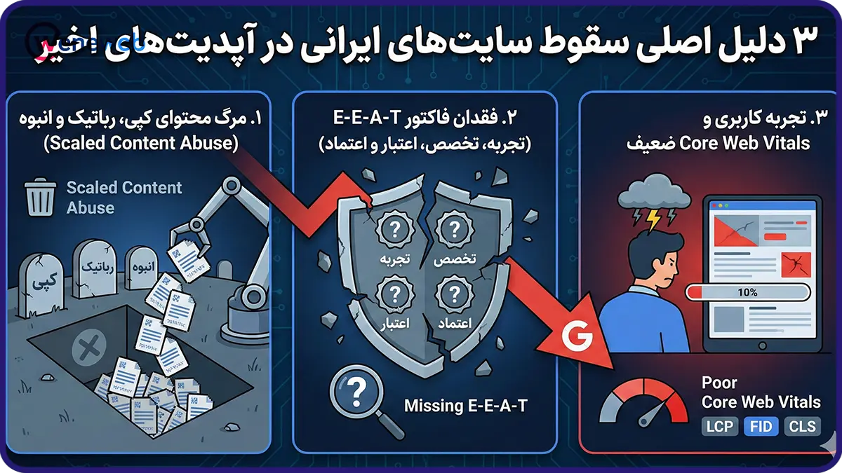 ۳ دلیل اصلی سقوط سایت های ایرانی در آپدیت های اخیر