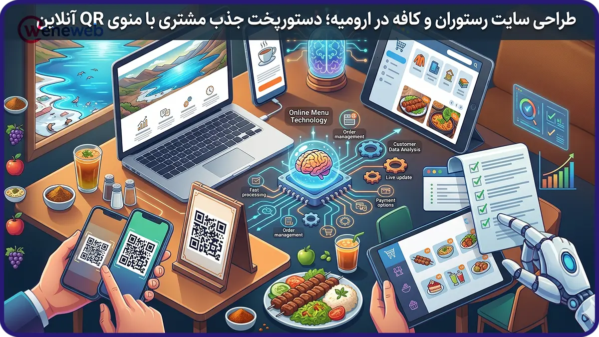 طراحی سایت رستوران و کافه در ارومیه؛ دستورپخت جذب مشتری با منوی QR آنلاین