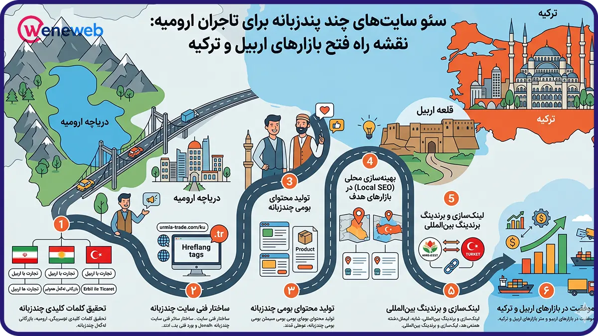 سئو سایت های چند زبانه برای تاجران ارومیه: نقشه راه فتح بازارهای اربیل و ترکیه