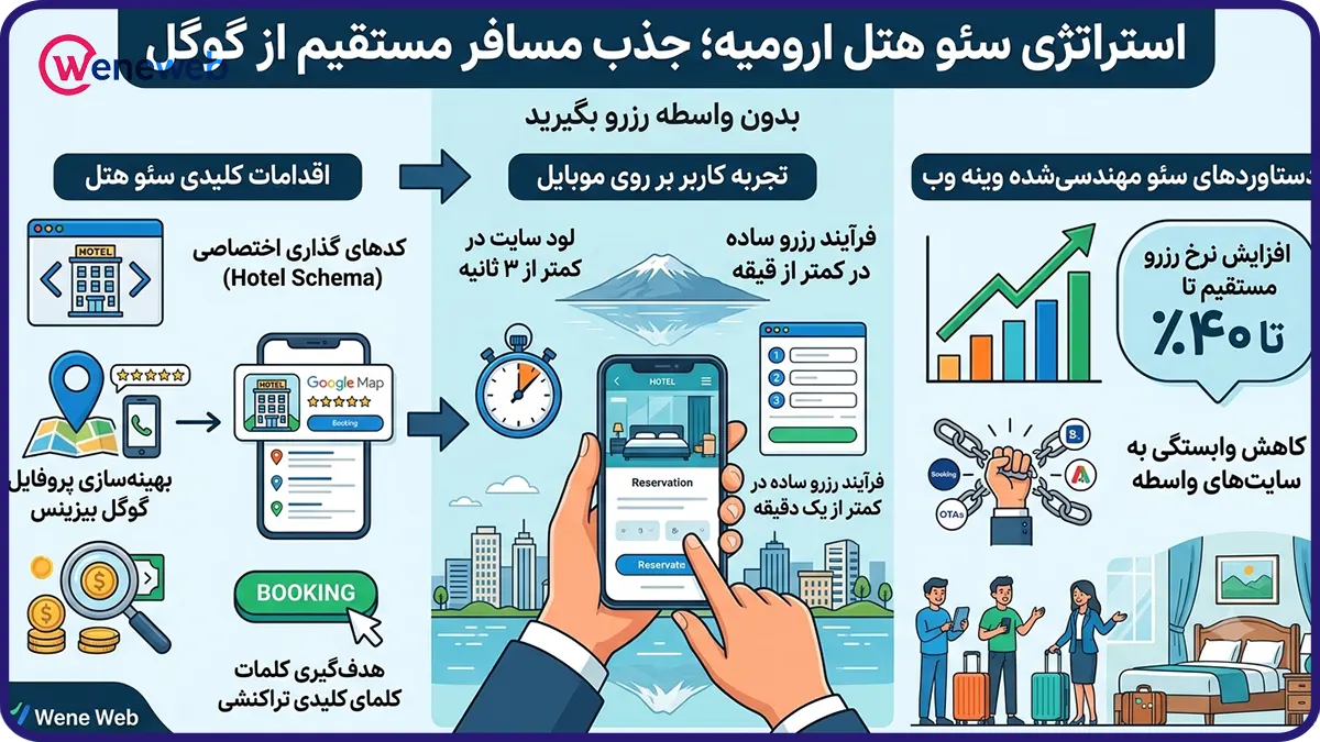 استراتژی سئو هتل ارومیه؛ چگونه بدون واسطه از گوگل مسافر بگیریم؟