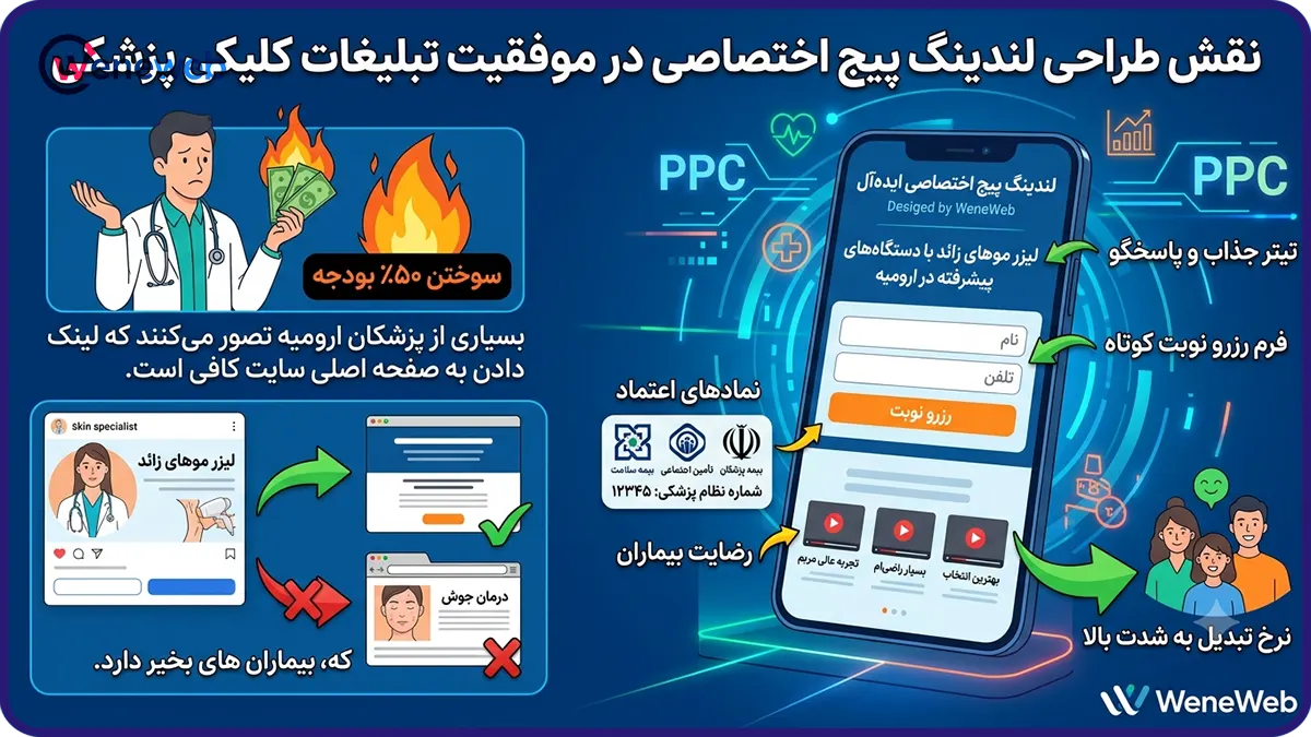 نقش طراحی لندینگ پیج اختصاصی در موفقیت تبلیغات کلیکی پزشکی