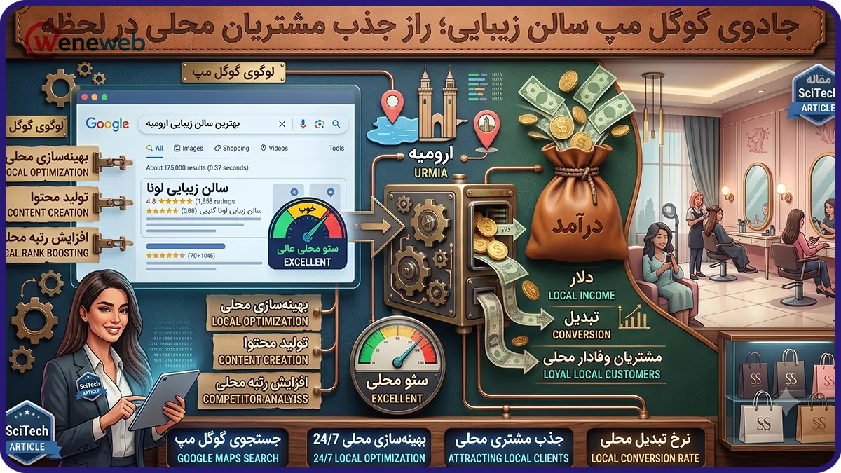 جادوی گوگل مپ سالن زیبایی